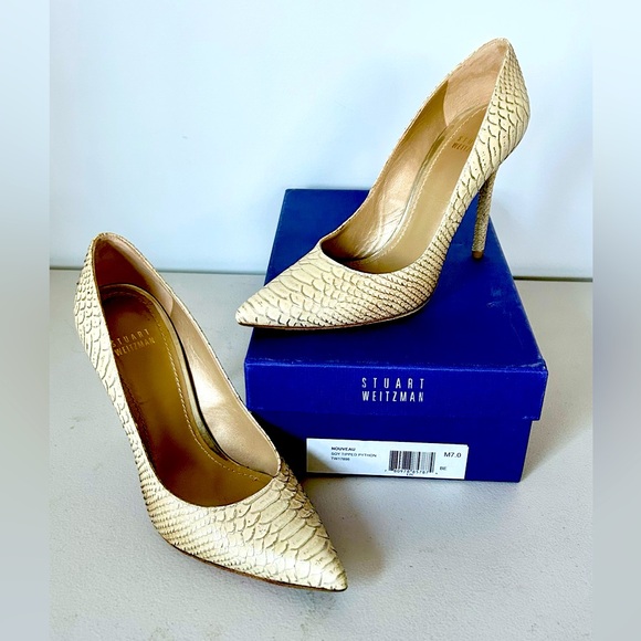 Stuart Weitzman Nouveau Python Pump Sz 7 - Picture 1 of 5